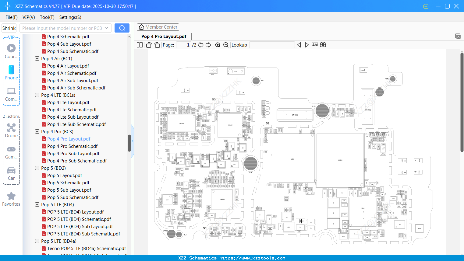 Tecno Pop 4 Pro Layout